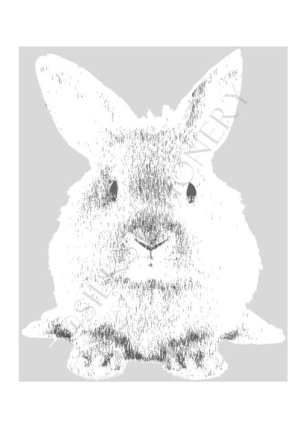 Instant Download Nursery Rabbit Print with Sketch Effect