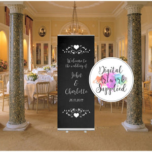 Digital - Chalk Board Effect Wedding Roller Banner