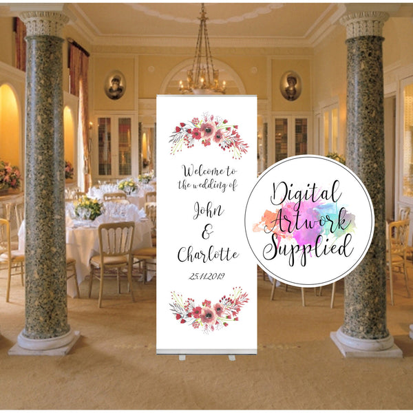 Digital - Floral Wedding Roller Banner