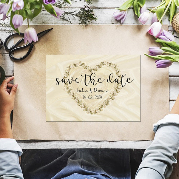 Rose Heart Wedding Save The Dates