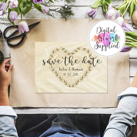 Digital - Rose Heart Wedding Save The Dates