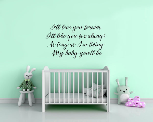 „My Baby You'll Be“-Wand-Vinyl – Baby-Wandkunst, Vinyl, Kinderzimmer-Druck