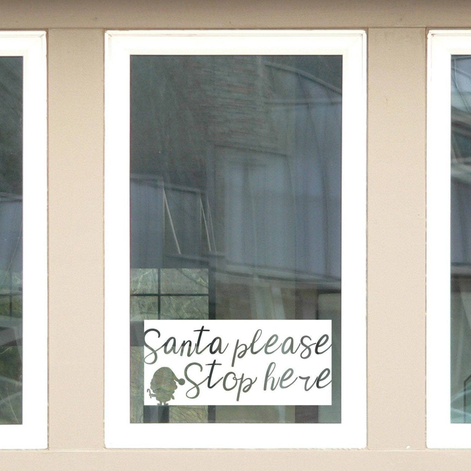 Santa Vinyl – Santa Please Stop Here Fenster-Vinyl, Weihnachten
