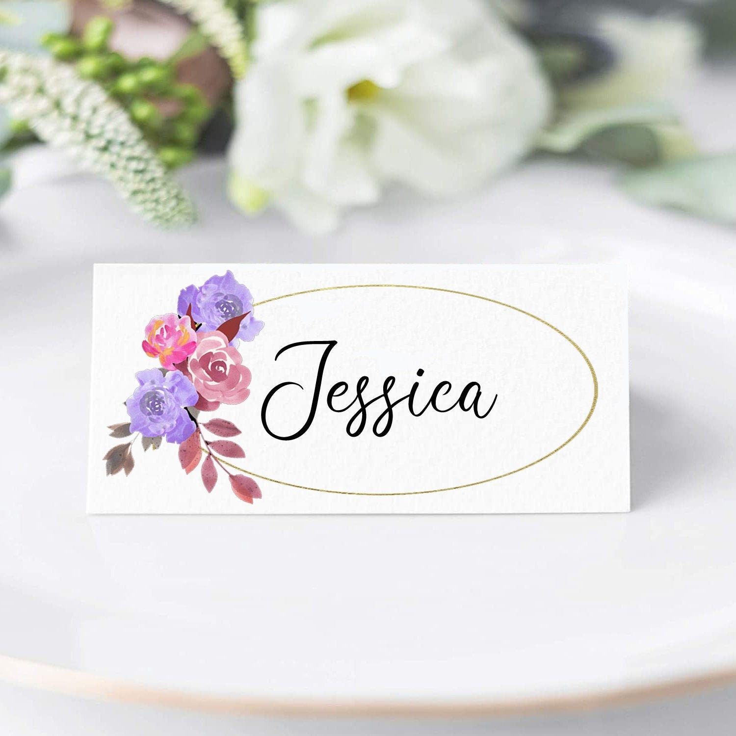 Floral Wreath Wedding/Event Place Cards