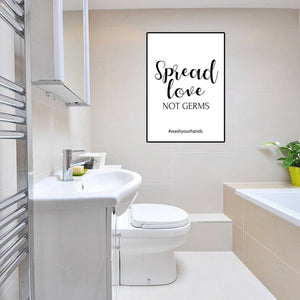 Spread Love Not Germs Print - Instant Download - Bathroom Print - Wash Your Hands