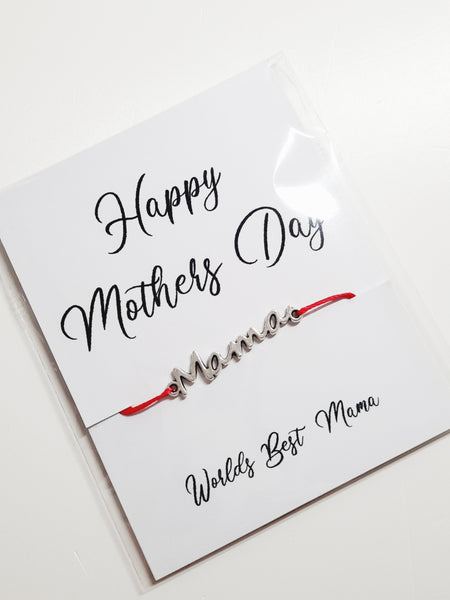 Worlds Best Mama Charm Bracelet - Gift Bracelet with Mama Charm - Mother's Day Gift