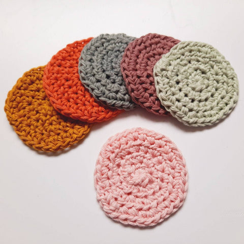 Set van 6 Eco Friendly Scrubbies - Herbruikbare make-up remover pads - Variety Pack