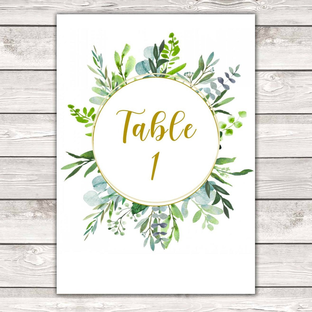 Foliage Floral Table Numbers - Set of 10