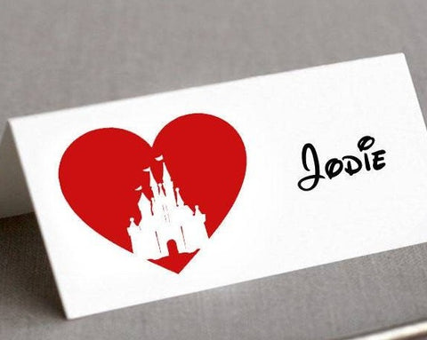 Fairytable Heart Place Cards - Castle & Heart