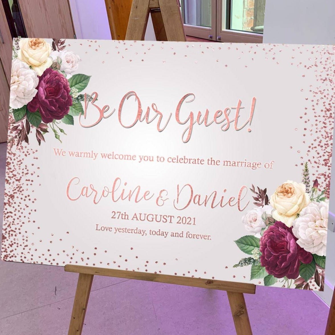 Rose Gold Be Our Guest Wedding Welcome Sign