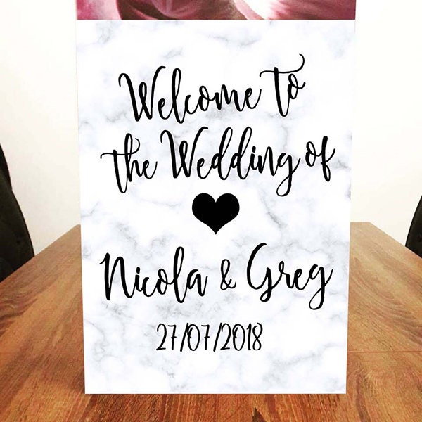 Large Welcome to our Wedding Sign - Personalised - Various Colours