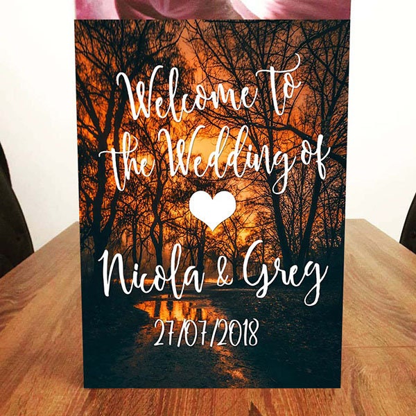 Large Welcome to our Wedding Sign - Personalised - Various Colours
