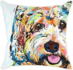 Cavachon/Bichon Frise Art Cute Cushion Cover for Dog Lovers  - Cover only, no insert - 45cm x 45cm