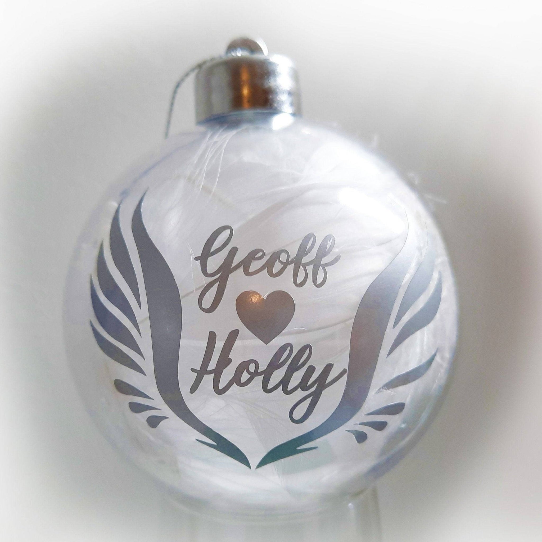 Memorial Christmas Bauble - Choice of Vinyl Colour - Personalised