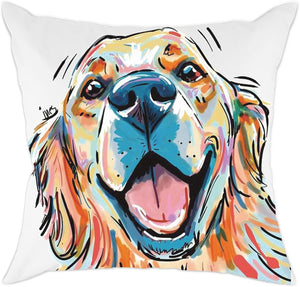 Golden Retriever Art Cute Cushion Cover for Dog Lovers  - Cover only, no insert - 45cm x 45cm