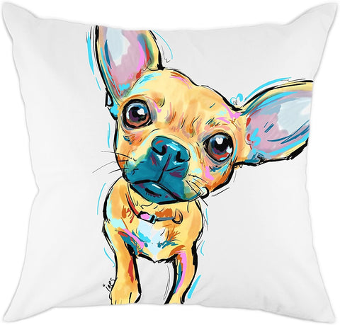Chihuahua Art Cute Cushion Cover for Dog Lovers  - Cover only, no insert - 45cm x 45cm