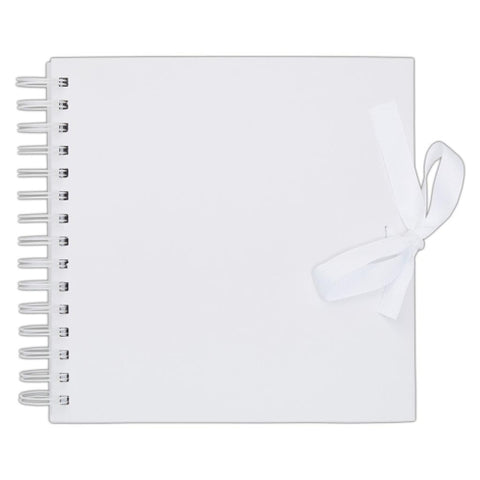 Weißes Scrapbook mit Spiralbindung – DIY-Gästebuch